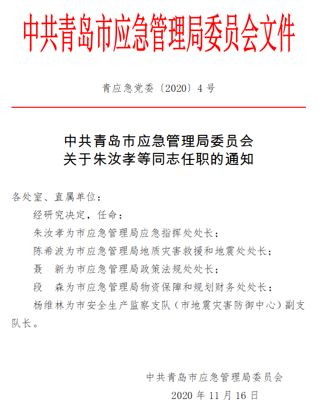 青羊区应急管理局最新人事任命，构建更强大的应急管理体系